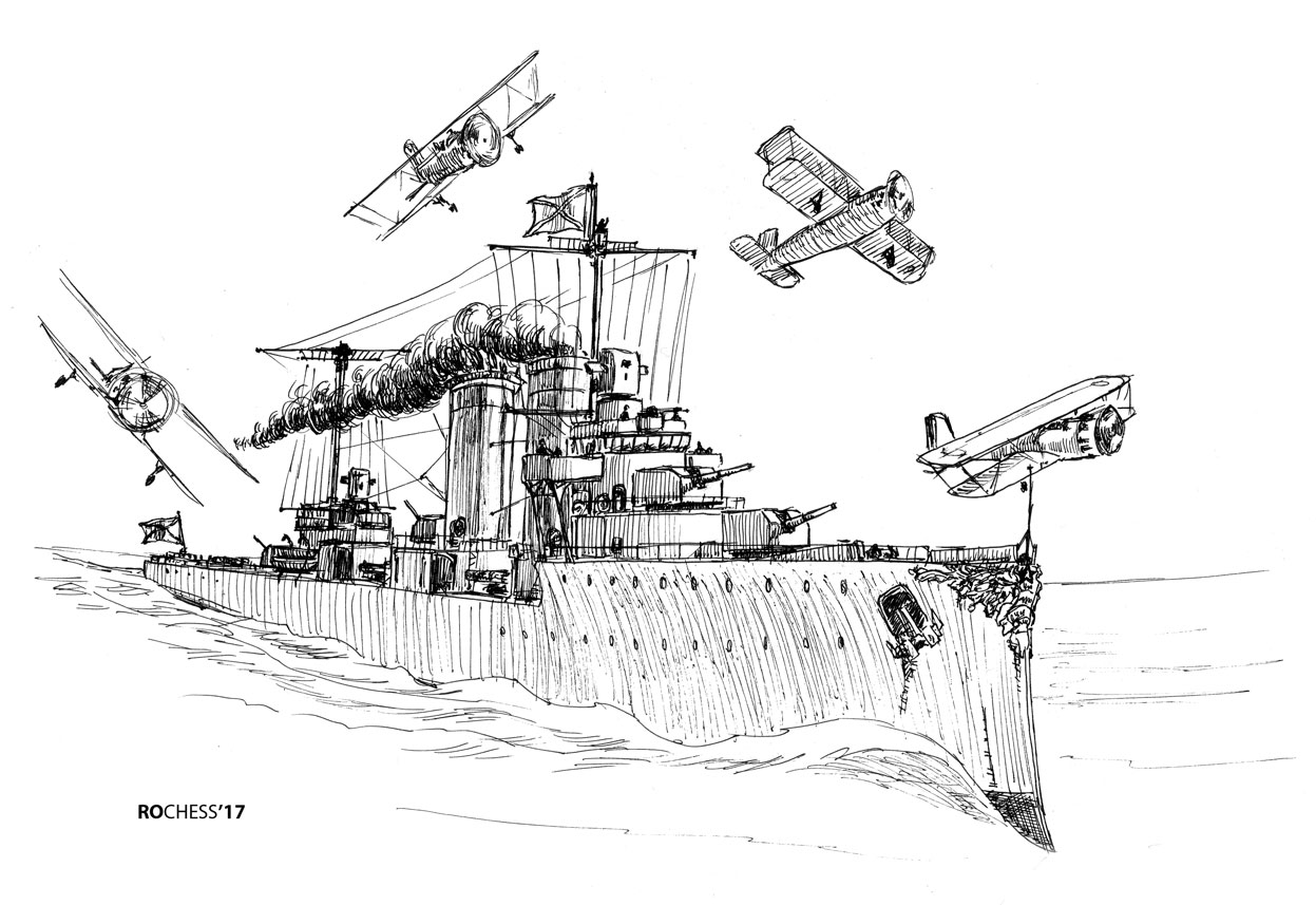 Раскраска боевой корабль Аврора